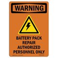 Signmission Safety Sign, OSHA WARNING, 10" Height, Aluminum, Battery Pack, Portrait OS-WS-A-710-V-13612